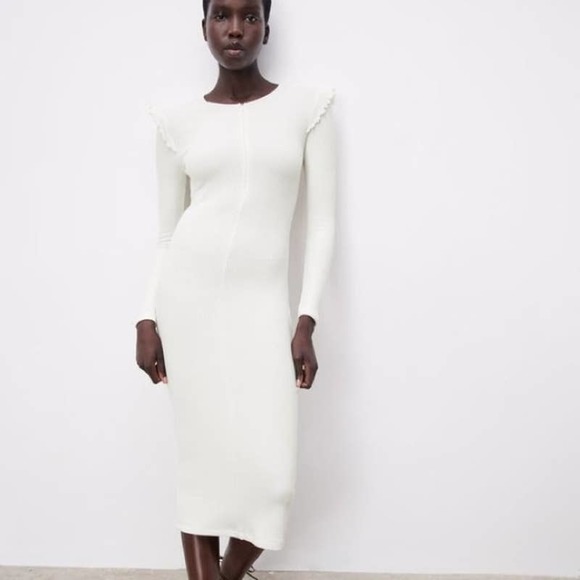 Zara | Dresses | Zara Ribbed Midi Dress 